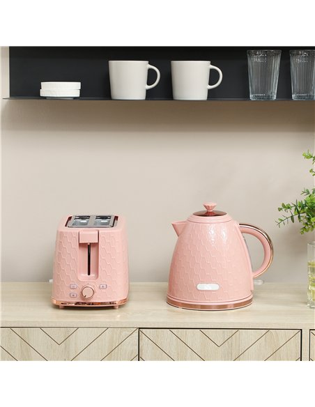 HOMCOM 1.7L 3000W Fast Boil Kettle & 2 Slice Toaster Set, Kettle and Toaster Set with Auto Shut Off, Browning Controls, Light Pi - pic 168775 | FastDaddyshop