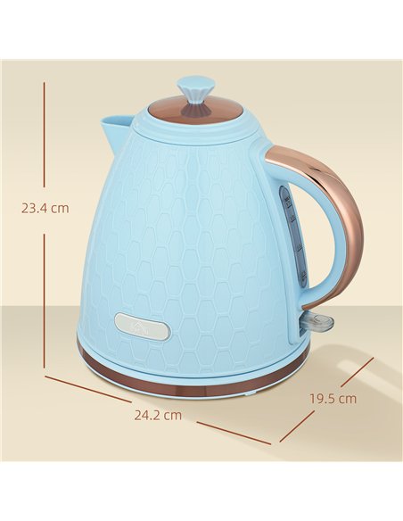 HOMCOM 3kW Rapid Boil Honeycomb Kettle - Light Blue - pic 168780 | FastDaddyshop