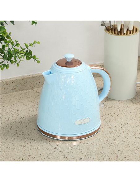 HOMCOM 3kW Rapid Boil Honeycomb Kettle - Light Blue - pic 168786 | FastDaddyshop