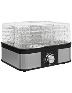 HOMCOM 5 Tier Food Dehydrator, 245W Stainless Steel Food Dryer Machine with Adjustable Temperature for Drying Fruit, Meat, Veget