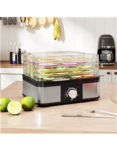 HOMCOM 5 Tier Food Dehydrator, 245W Stainless Steel Food Dryer Machine with Adjustable Temperature for Drying Fruit, Meat, Veget 2