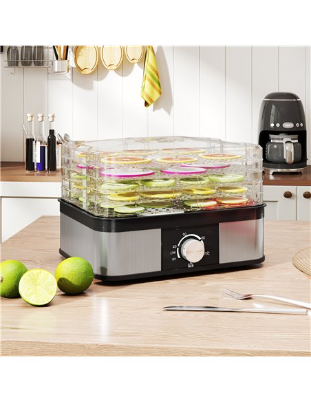 HOMCOM 5 Tier Food Dehydrator, 245W Stainless Steel Food Dryer Machine with Adjustable Temperature for Drying Fruit, Meat, Veget - pic 168788 | FastDaddyshop
