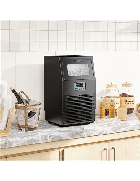 HOMCOM Commercial Ice Maker with 4kg Ice Storage - Black - pic 168806 | FastDaddyshop