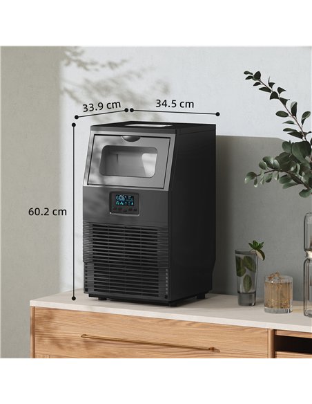 HOMCOM Commercial Ice Maker with 4kg Ice Storage - Black - pic 168807 | FastDaddyshop