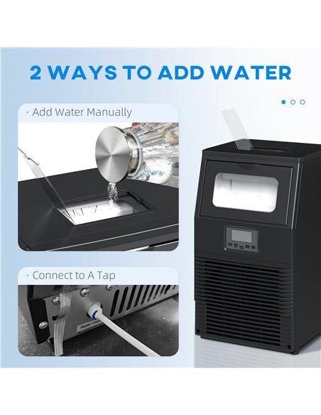 HOMCOM Commercial Ice Maker with 4kg Ice Storage - Black - pic 168810 | FastDaddyshop