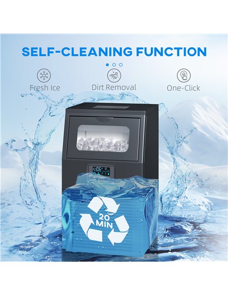 HOMCOM Commercial Ice Maker with 4kg Ice Storage - Black - pic 168811 | FastDaddyshop