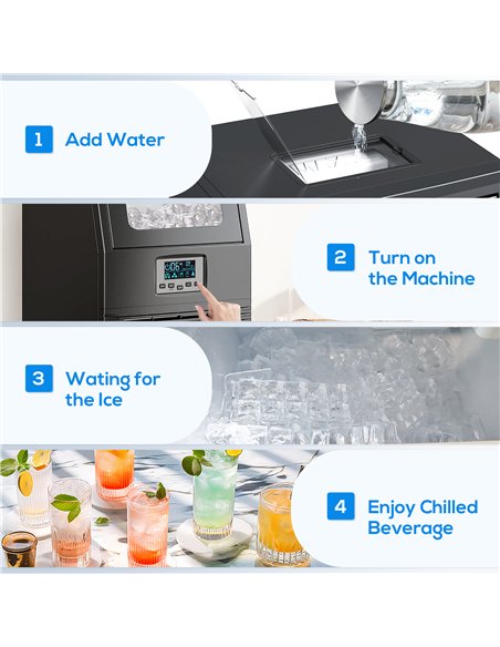 HOMCOM Commercial Ice Maker with 4kg Ice Storage - Black - pic 168813 | FastDaddyshop