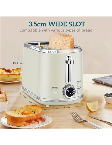 HOMCOM Polished Retro 40-100°C Kettle and Toaster Set - Grey - pic 168819 | FastDaddyshop
