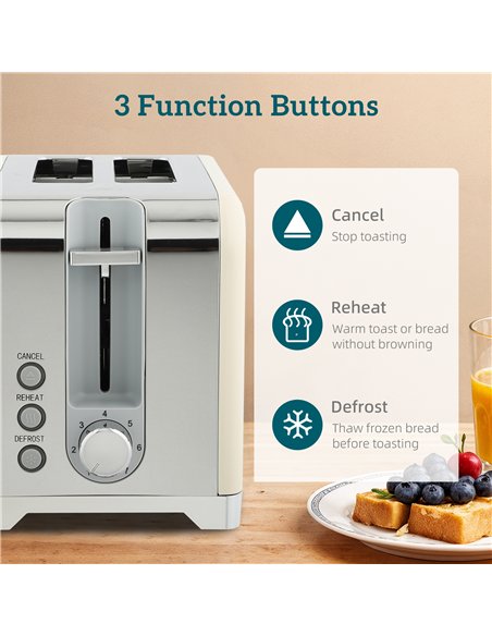 HOMCOM Retro Toaster and Kettle Set - Cream - pic 168830 | FastDaddyshop