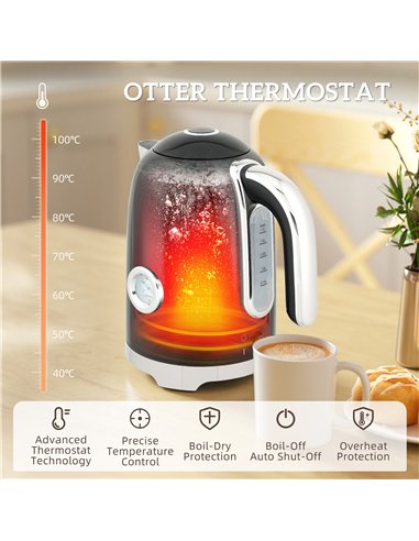 HOMCOM Retro 3000W Kettle and Toaster Set - Black