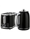 HOMCOM Polished Retro 40-100°C Kettle and Toaster Set - Black