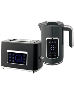 HOMCOM Touch Screen Kettle and Toaster Set - Grey