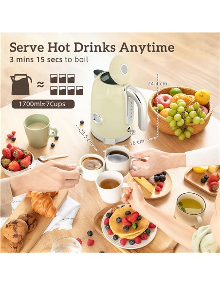 HOMCOM Retro 3000W Kettle and Toaster Set - Cream - pic 168871 | FastDaddyshop