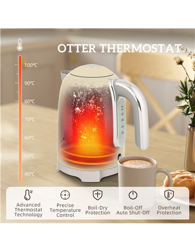 HOMCOM Retro 3000W Kettle and Toaster Set - Cream