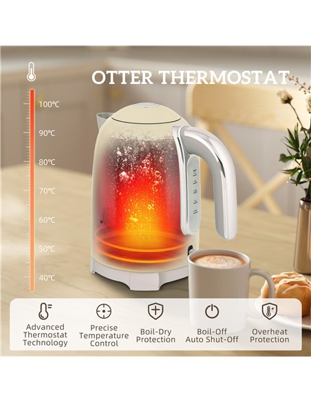 HOMCOM Retro 3000W Kettle and Toaster Set - Cream - pic 168872 | FastDaddyshop