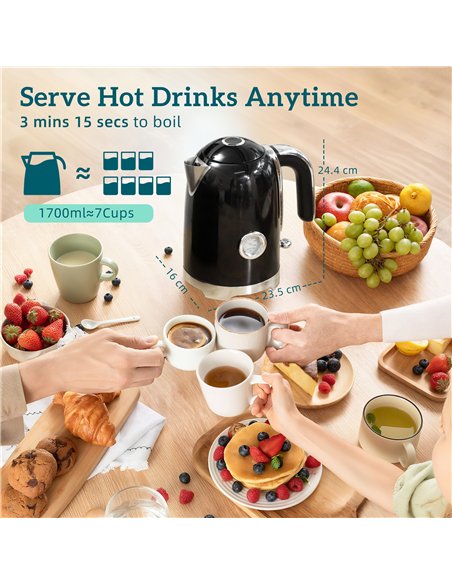 HOMCOM Retro Toaster and Kettle Set - Black - pic 168879 | FastDaddyshop