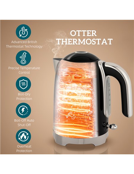 HOMCOM Retro Toaster and Kettle Set - Black - pic 168880 | FastDaddyshop