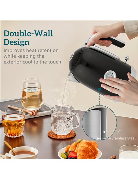 HOMCOM Retro Toaster and Kettle Set - Black - pic 168881 | FastDaddyshop