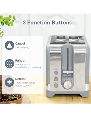 HOMCOM Sleek Textured Kettle and Toaster Set - Grey