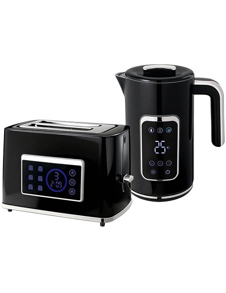 HOMCOM Touch Screen Kettle and Toaster Set - Black - pic 168904 | FastDaddyshop