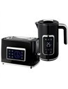 HOMCOM Touch Screen Kettle and Toaster Set - Black
