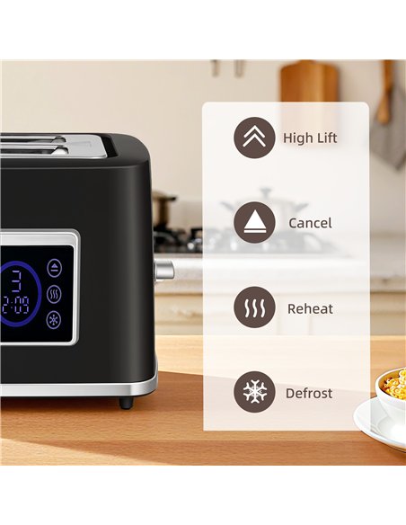 HOMCOM Touch Screen Kettle and Toaster Set - Black - pic 168910 | FastDaddyshop