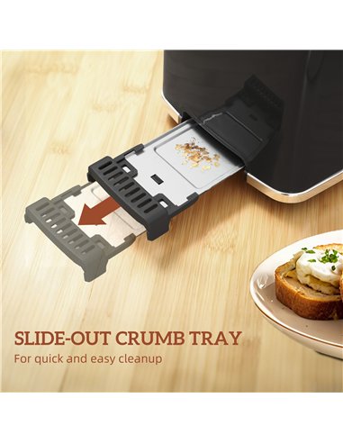 HOMCOM Touch Screen Kettle and Toaster Set - Black