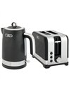 HOMCOM Sleek Textured Kettle and Toaster Set - Black