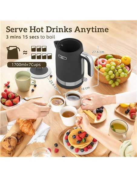 HOMCOM Sleek Textured Kettle and Toaster Set - Black - pic 168916 | FastDaddyshop