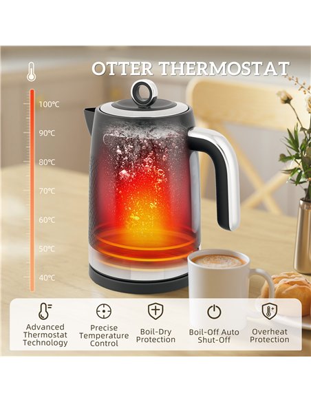 HOMCOM Sleek Textured Kettle and Toaster Set - Black - pic 168917 | FastDaddyshop