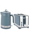 HOMCOM Sleek Textured Kettle and Toaster Set - Blue