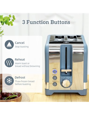 HOMCOM Sleek Textured Kettle and Toaster Set - Blue