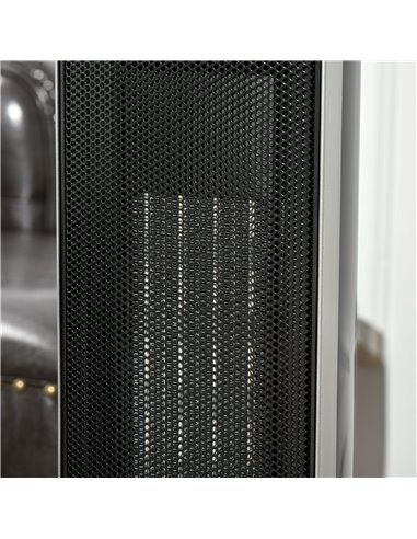 Homcom Ceramic Tower Heater Oscillating Space Heater with Remote, Timer, Tip-Over, Overheat Protection, Black