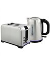HOMCOM Simple Polished Toaster and Kettle Set - Silver Tone