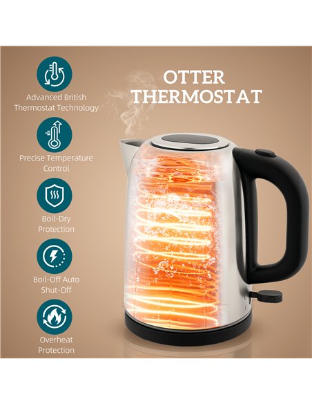 HOMCOM Simple Polished Toaster and Kettle Set - Silver Tone - pic 168943 | FastDaddyshop
