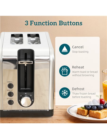HOMCOM Simple Polished Toaster and Kettle Set - Silver Tone - pic 168947 | FastDaddyshop