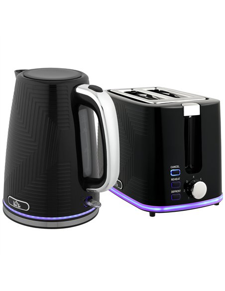 HOMCOM Modern Kettle and Toaster Set - Black - pic 168949 | FastDaddyshop