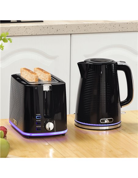 HOMCOM Modern Kettle and Toaster Set - Black - pic 168950 | FastDaddyshop