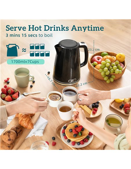 HOMCOM Modern Kettle and Toaster Set - Black - pic 168951 | FastDaddyshop