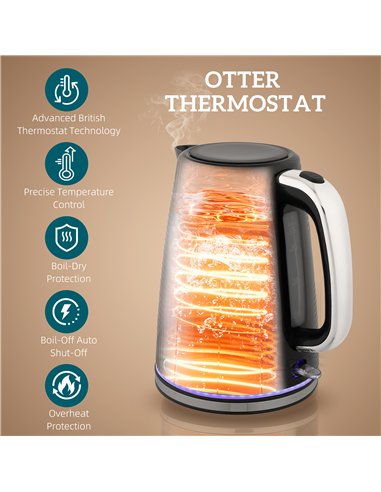 HOMCOM Modern Kettle and Toaster Set - Black