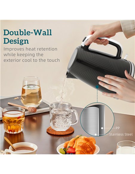 HOMCOM Modern Kettle and Toaster Set - Black - pic 168953 | FastDaddyshop