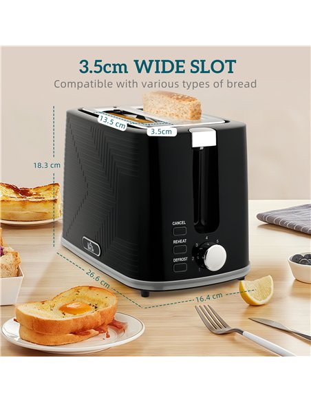 HOMCOM Modern Kettle and Toaster Set - Black - pic 168954 | FastDaddyshop