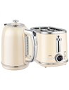 HOMCOM Polished Retro 40-100°C Kettle and Toaster Set - Cream