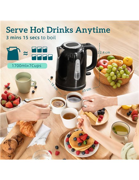 HOMCOM Simple Polished Toaster and Kettle Set - Black - pic 168969 | FastDaddyshop