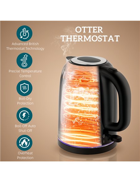 HOMCOM Simple Polished Toaster and Kettle Set - Black - pic 168970 | FastDaddyshop
