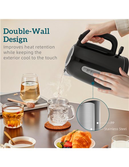 HOMCOM Simple Polished Toaster and Kettle Set - Black - pic 168971 | FastDaddyshop