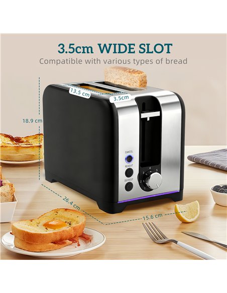 HOMCOM Simple Polished Toaster and Kettle Set - Black - pic 168972 | FastDaddyshop