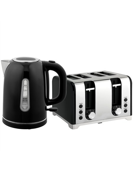 HOMCOM Kettle and Toaster Set, 1.7L 3000W Rapid Boil Jug Kettle with Otter Thermostat, Limescale Filter, 4 Slice Toaster with 7  - pic 168976 | FastDaddyshop