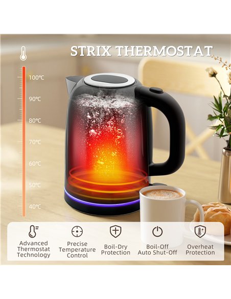 HOMCOM Kettle and Toaster Set, 1.7L 3000W Rapid Boil Jug Kettle with Otter Thermostat, Limescale Filter, 4 Slice Toaster with 7  - pic 168980 | FastDaddyshop