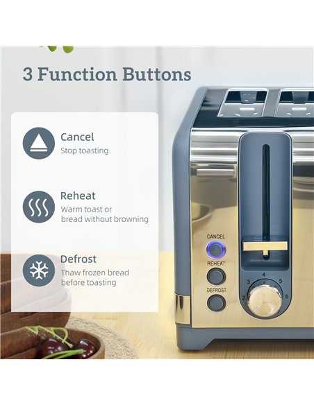 HOMCOM Sleek Textured Kettle and Four-Slice Toaster Set - Blue - pic 168991 | FastDaddyshop